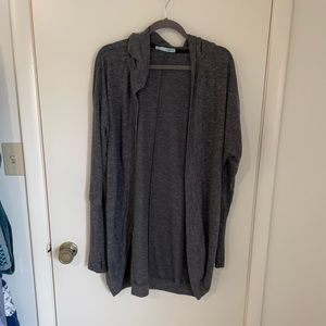Gray cardigan with Thumb holes in sleeve